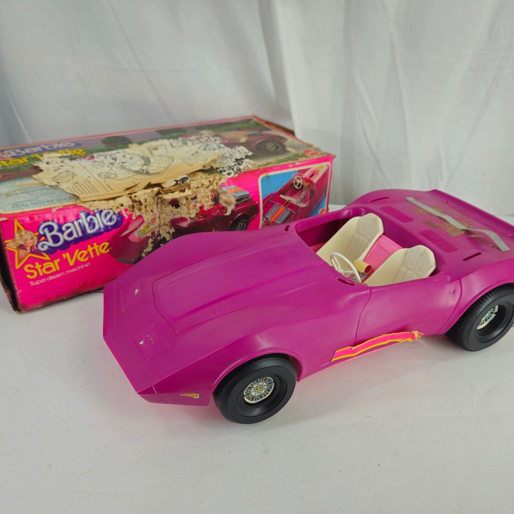 Vintage 1976 Barbie Star 'Vette Corvette Super Dream Machine Pink Car & Box *dmg